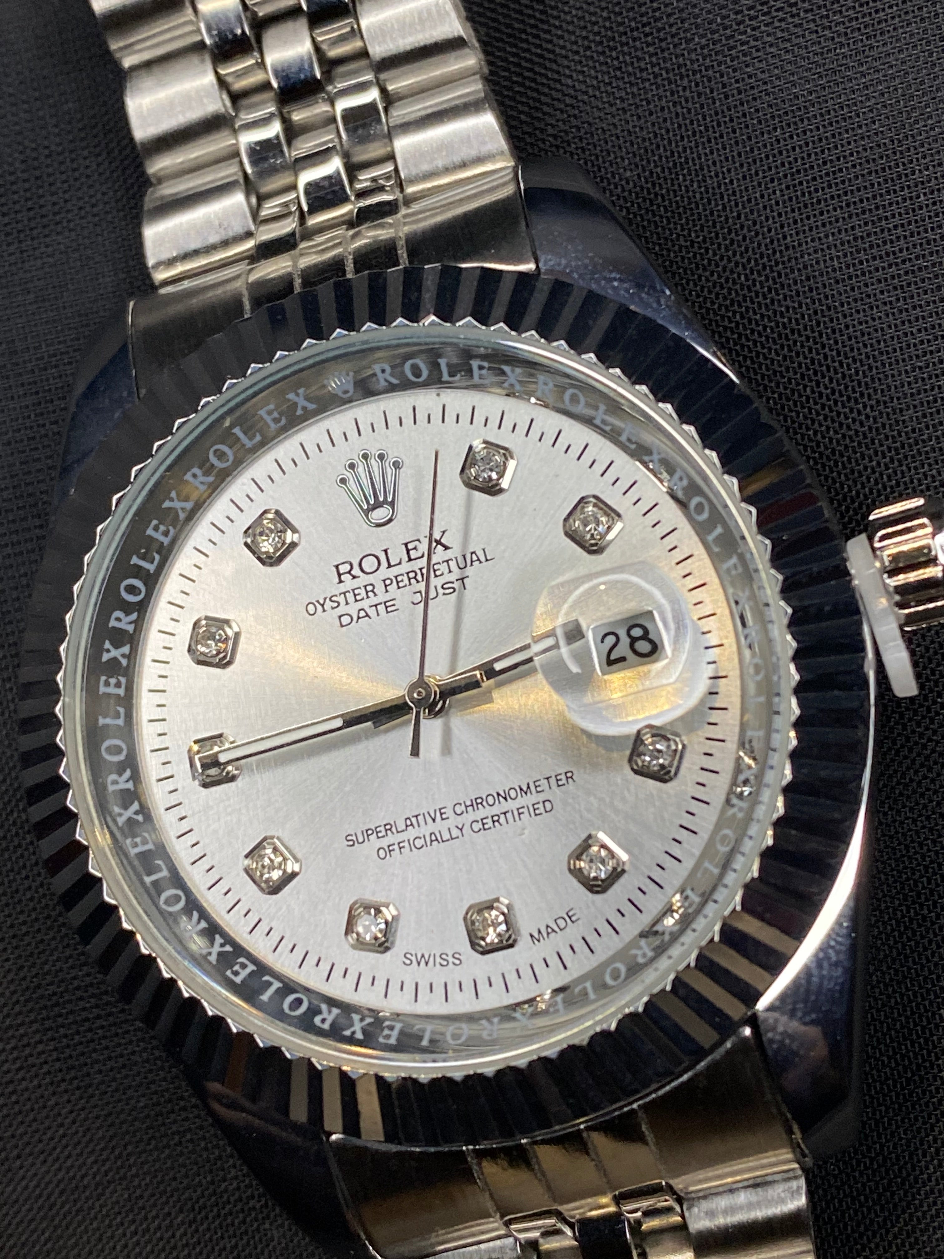 Silver/Silver Luxury Day-Date Jubilee RLX Watch