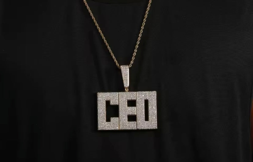 Iced Out Custom Bold Font Name Pendant