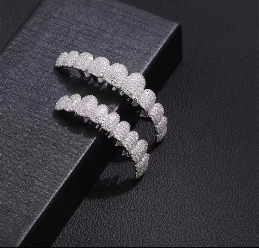 10K Iced Out Diamond Perm Look Grill