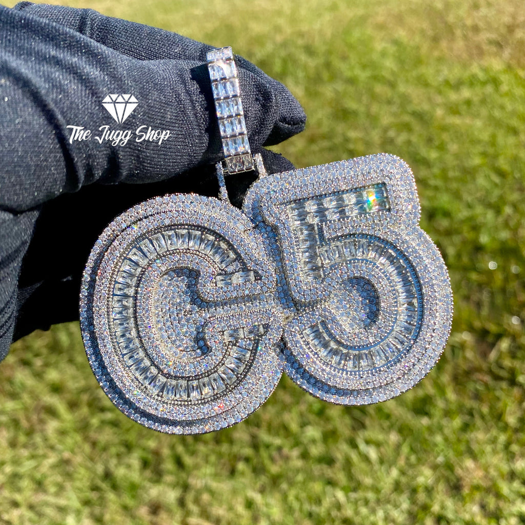 Iced Out Custom Baguette Diamond Name Pendant