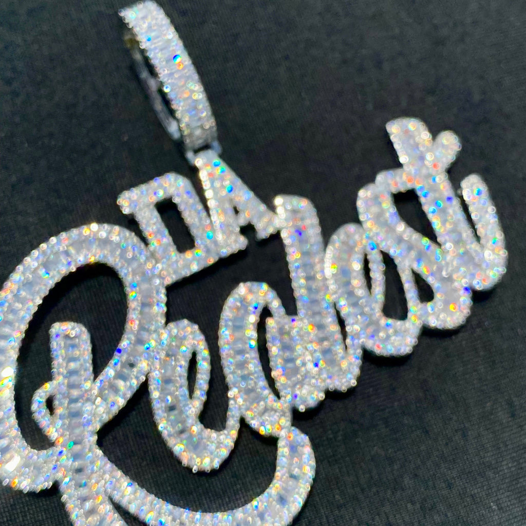 Iced Out “Da Realist” Baguette Pendant