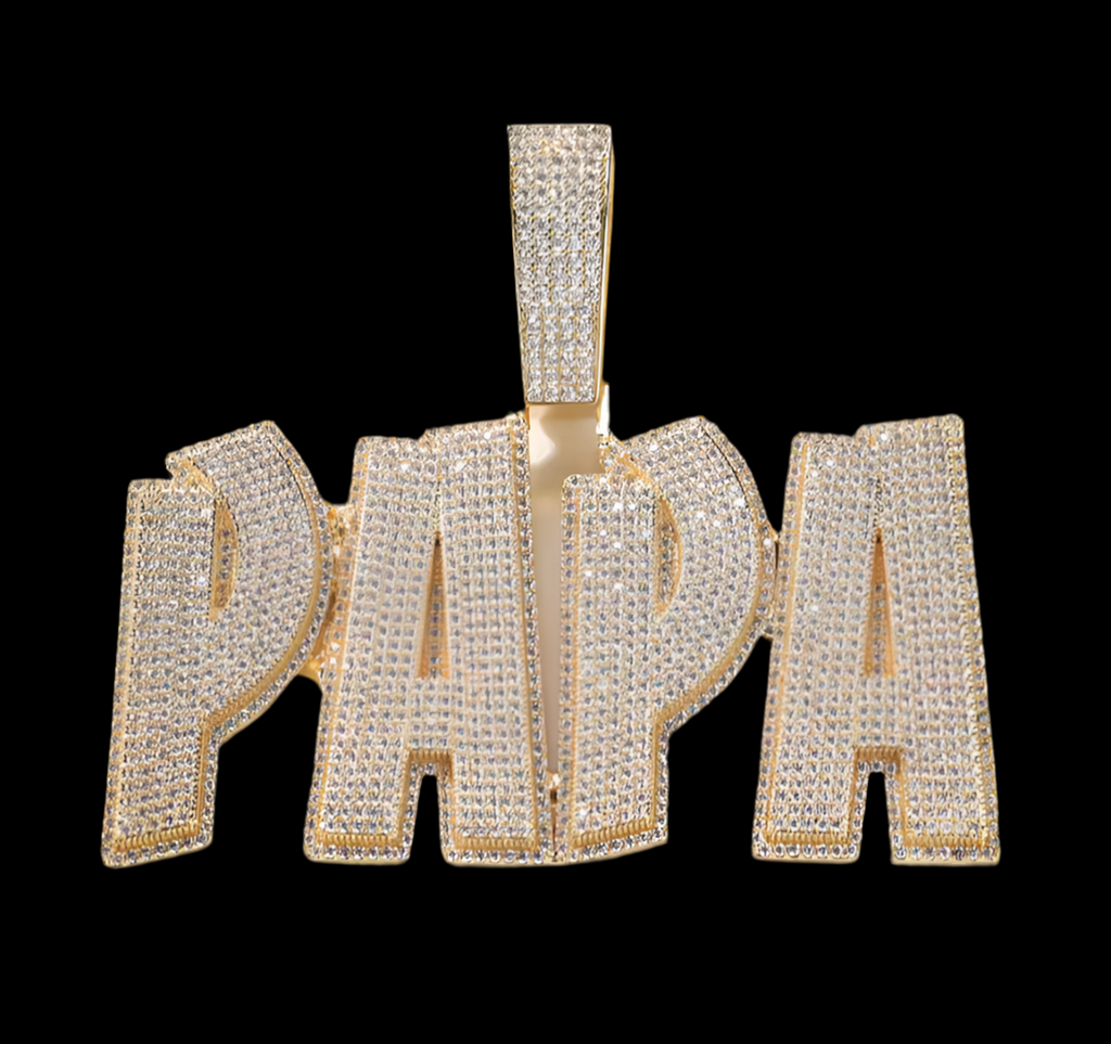 Iced Out Custom Sketch Name Pendant