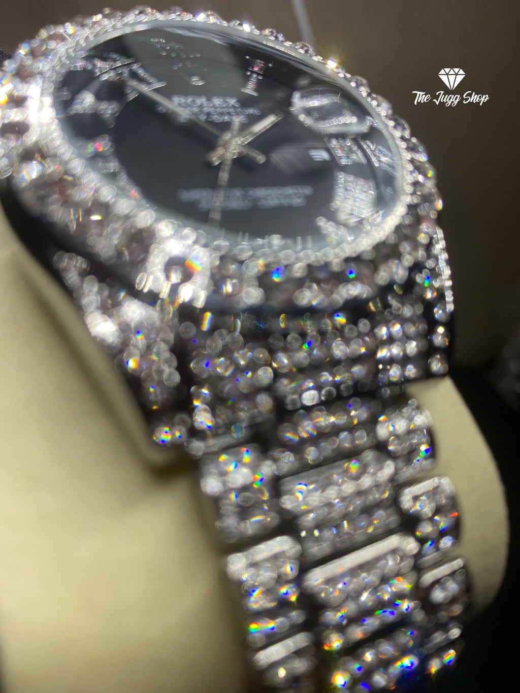 18k Iced Out Silver Presidential Luxury Mens RLX Watch