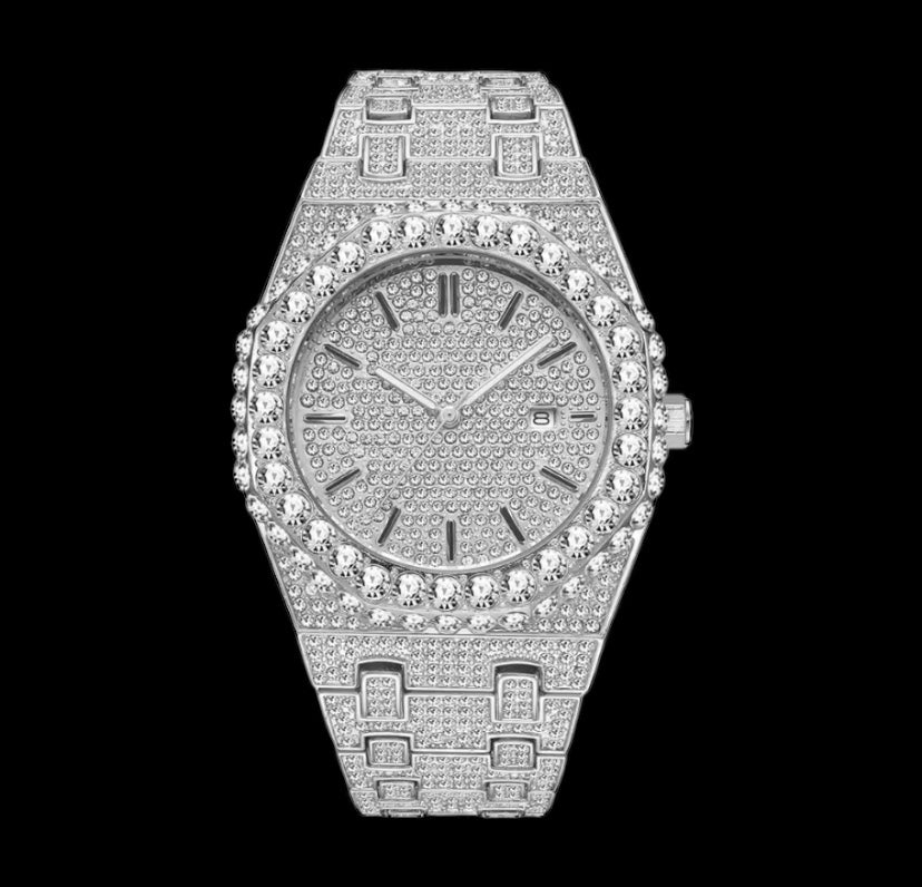Iced Out 40mm Silver Fully Diamond Watch