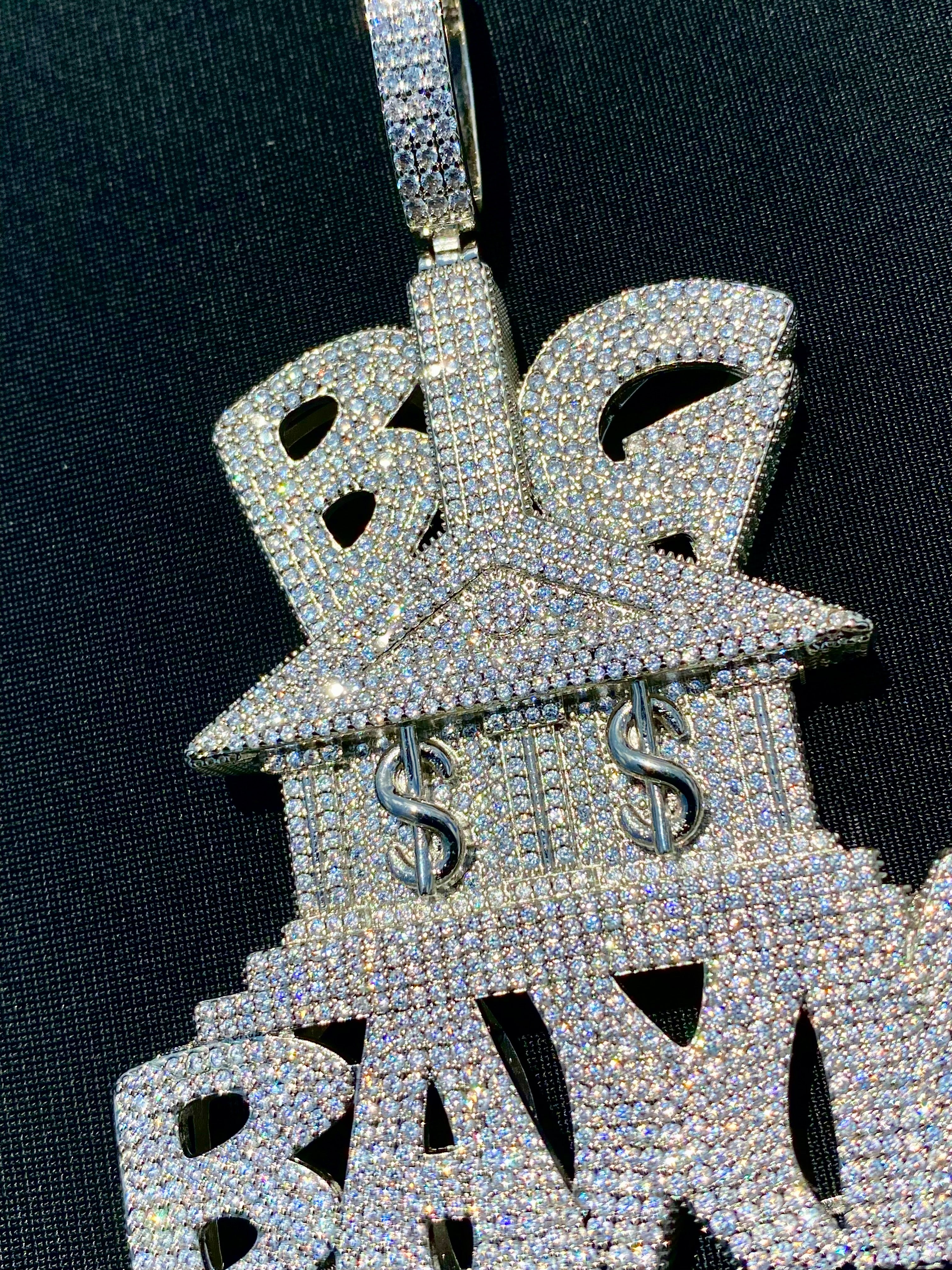 Iced Out BIG BANK Diamond Pendant
