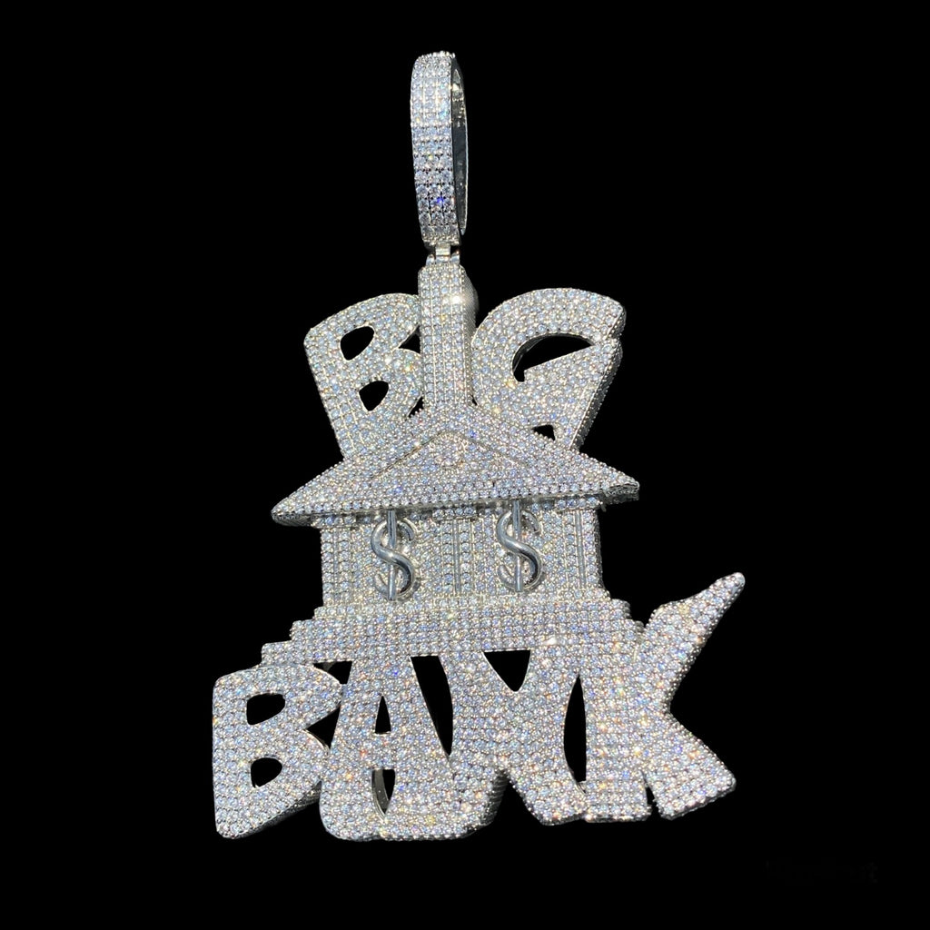 Iced Out BIG BANK Diamond Pendant