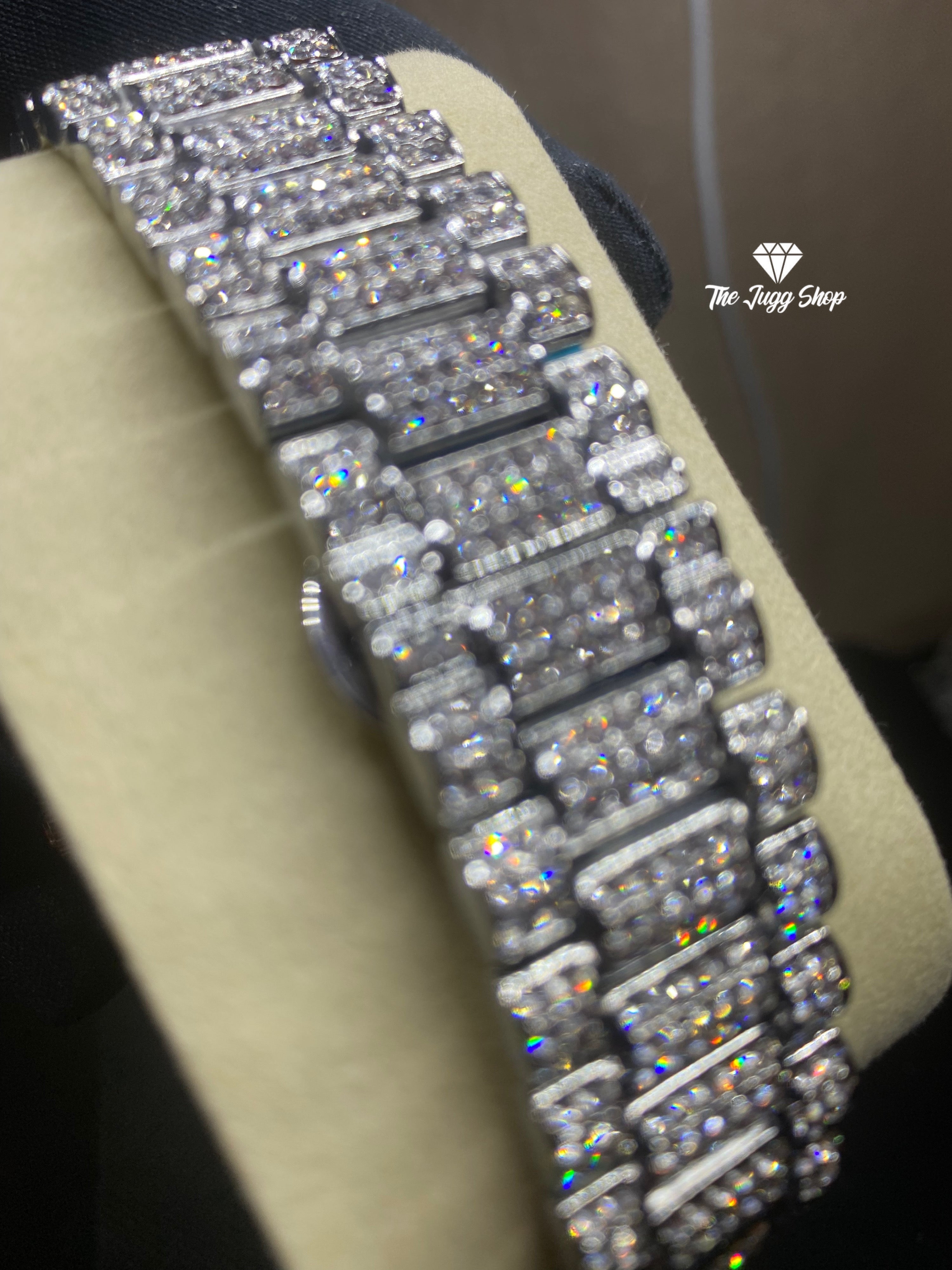 18k Iced Out Silver Presidential Luxury Mens RLX Watch