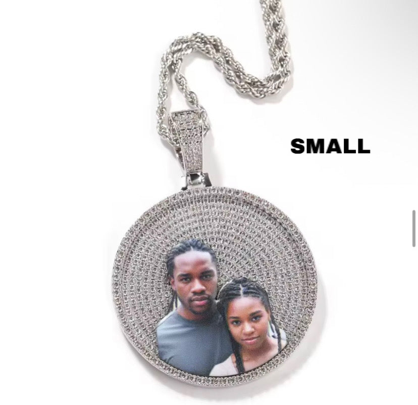 Custom Iced Out 3D Enamel Diamond Photo Pendant