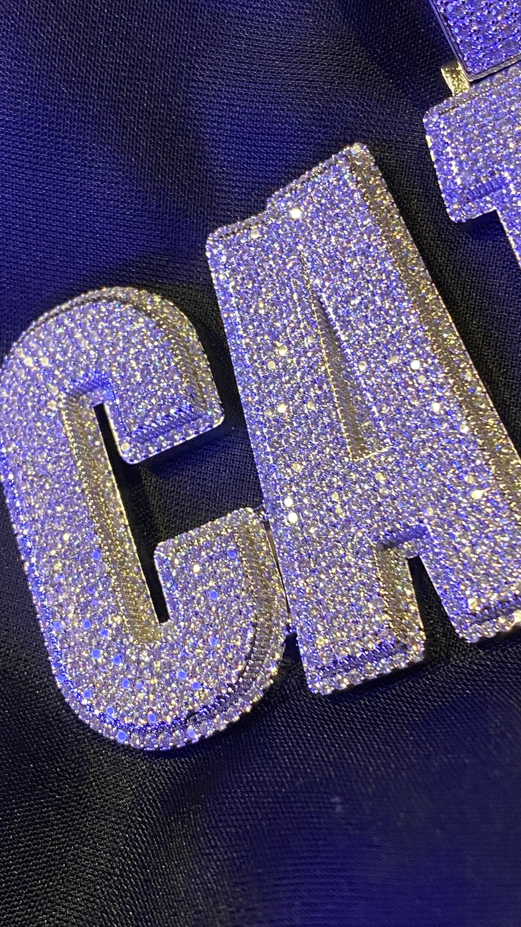 Iced Out Custom Sketch Name Pendant