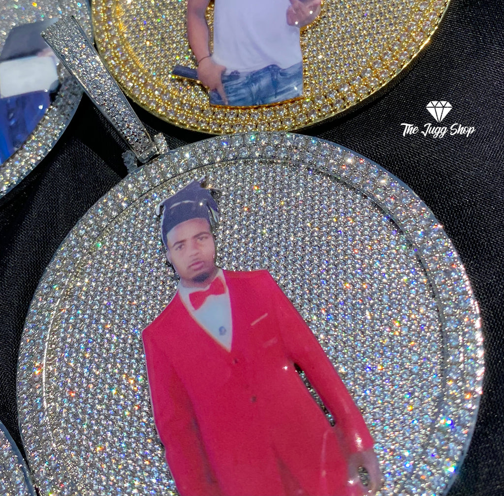 Custom 10K Iced Out 3D Enamel Diamond Photo Charm