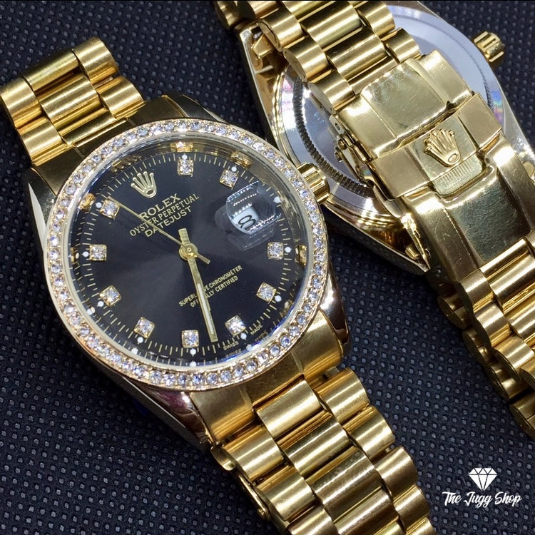 Luxury Gold Diamond RLX Day-Date Presidential Watch