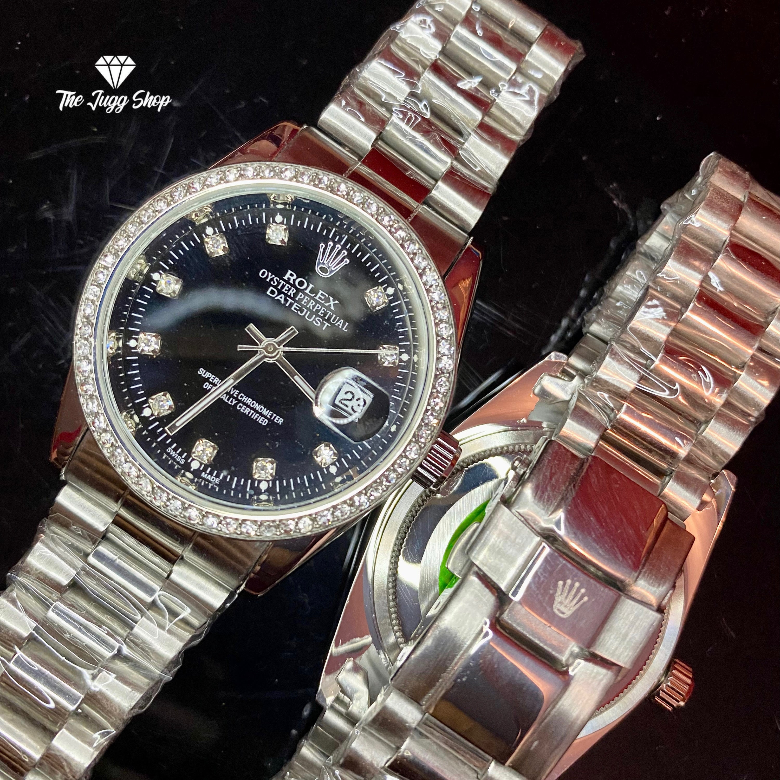 Luxury Silver Diamond RLX Day-Date Presidential Watch