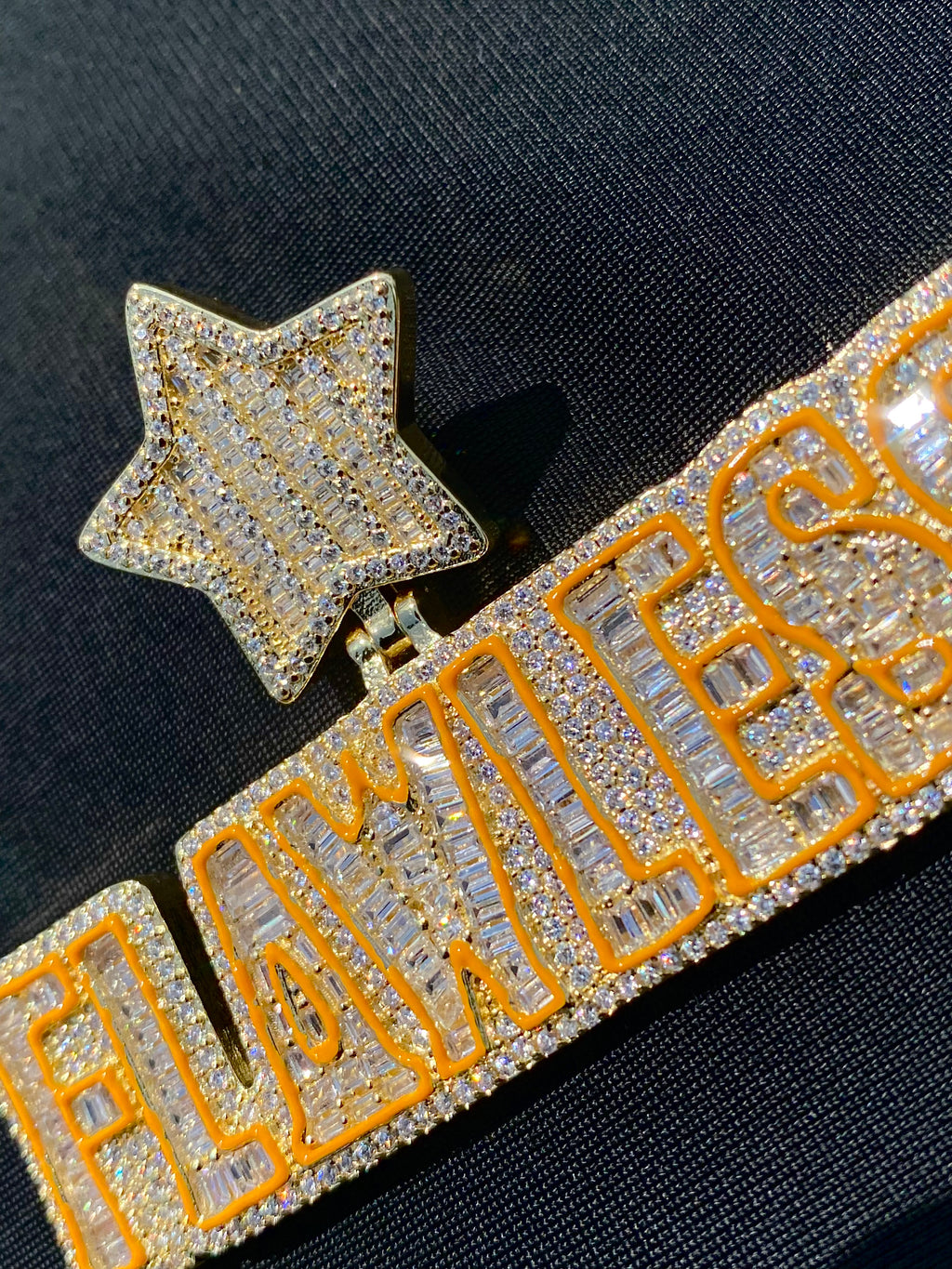 Iced Out “Flawless” Star Baguette Pendant