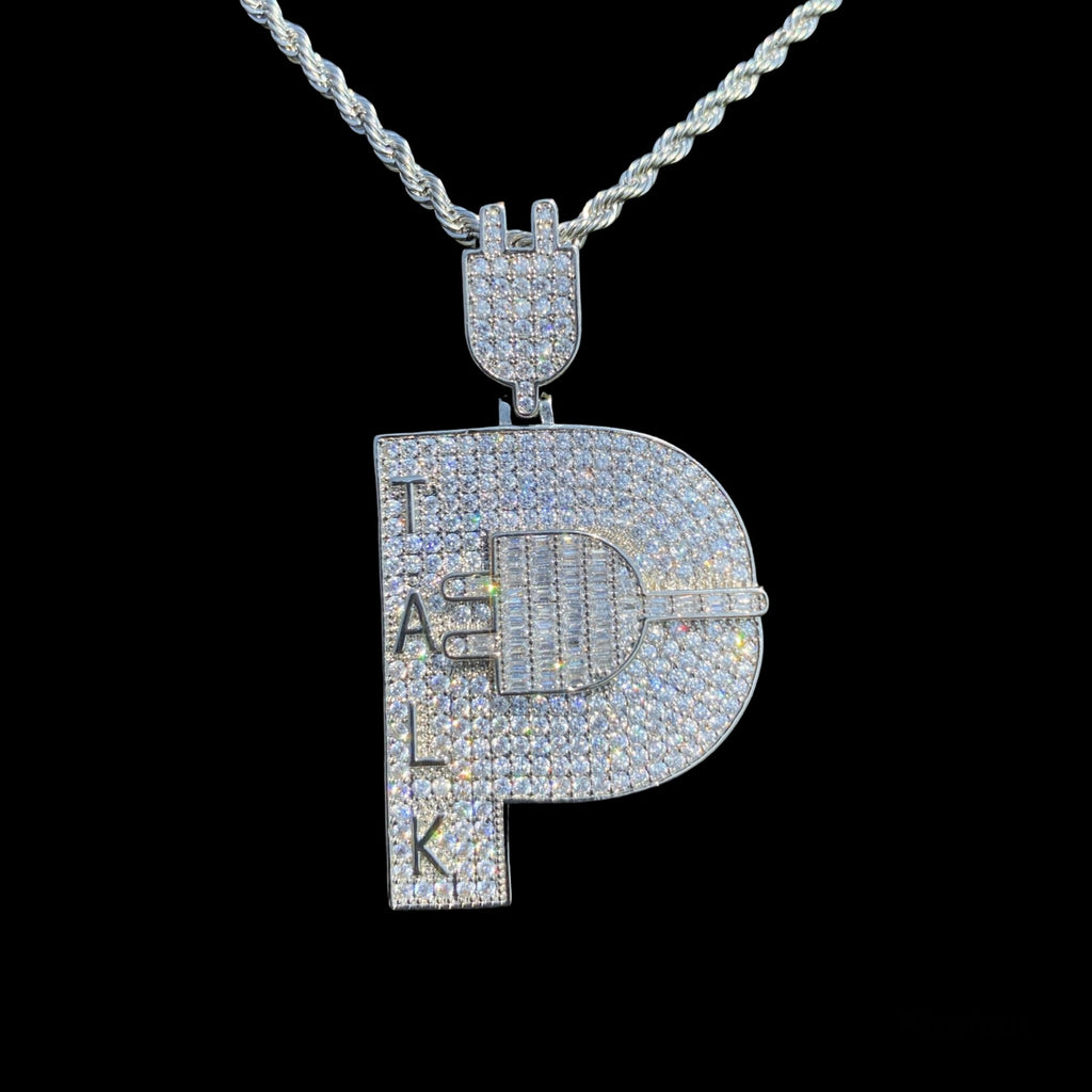 Iced Out Plug Talk Diamond Pendant