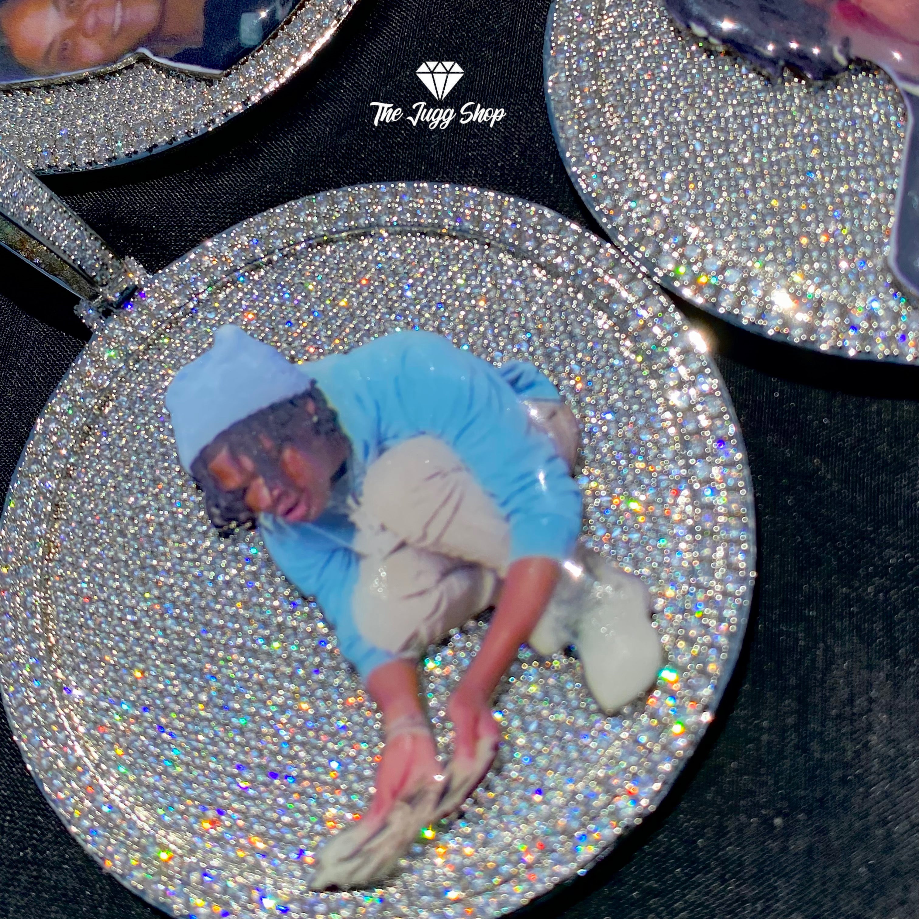 Custom 10K Iced Out 3D Enamel Diamond Photo Charm