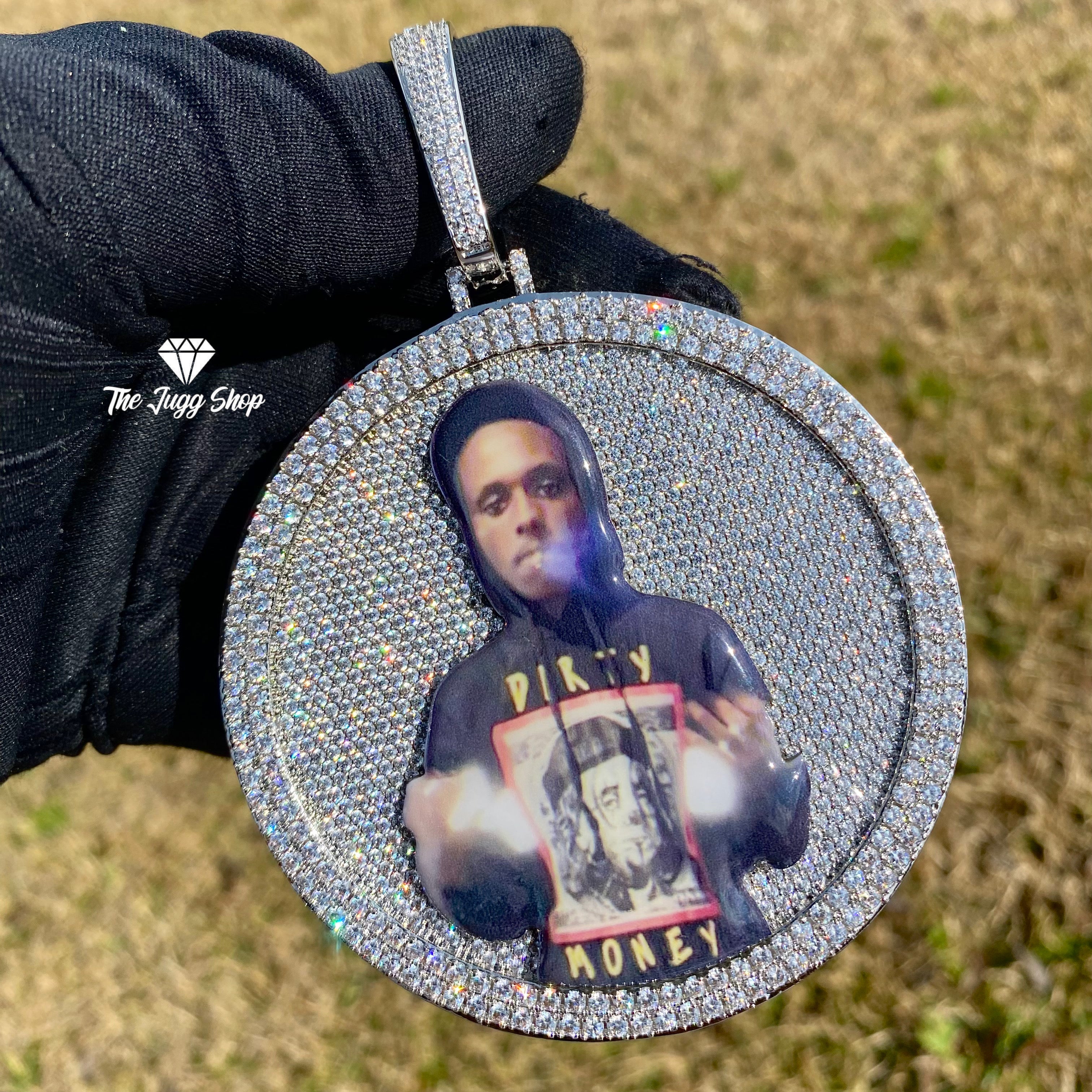 Custom 10K Iced Out 3D Enamel Diamond Photo Charm