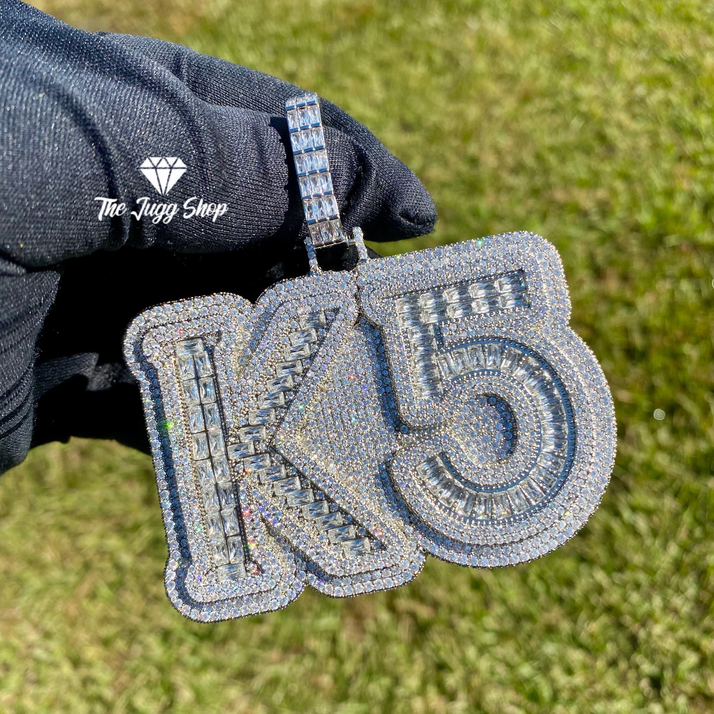 Iced Out Custom Baguette Diamond Name Pendant