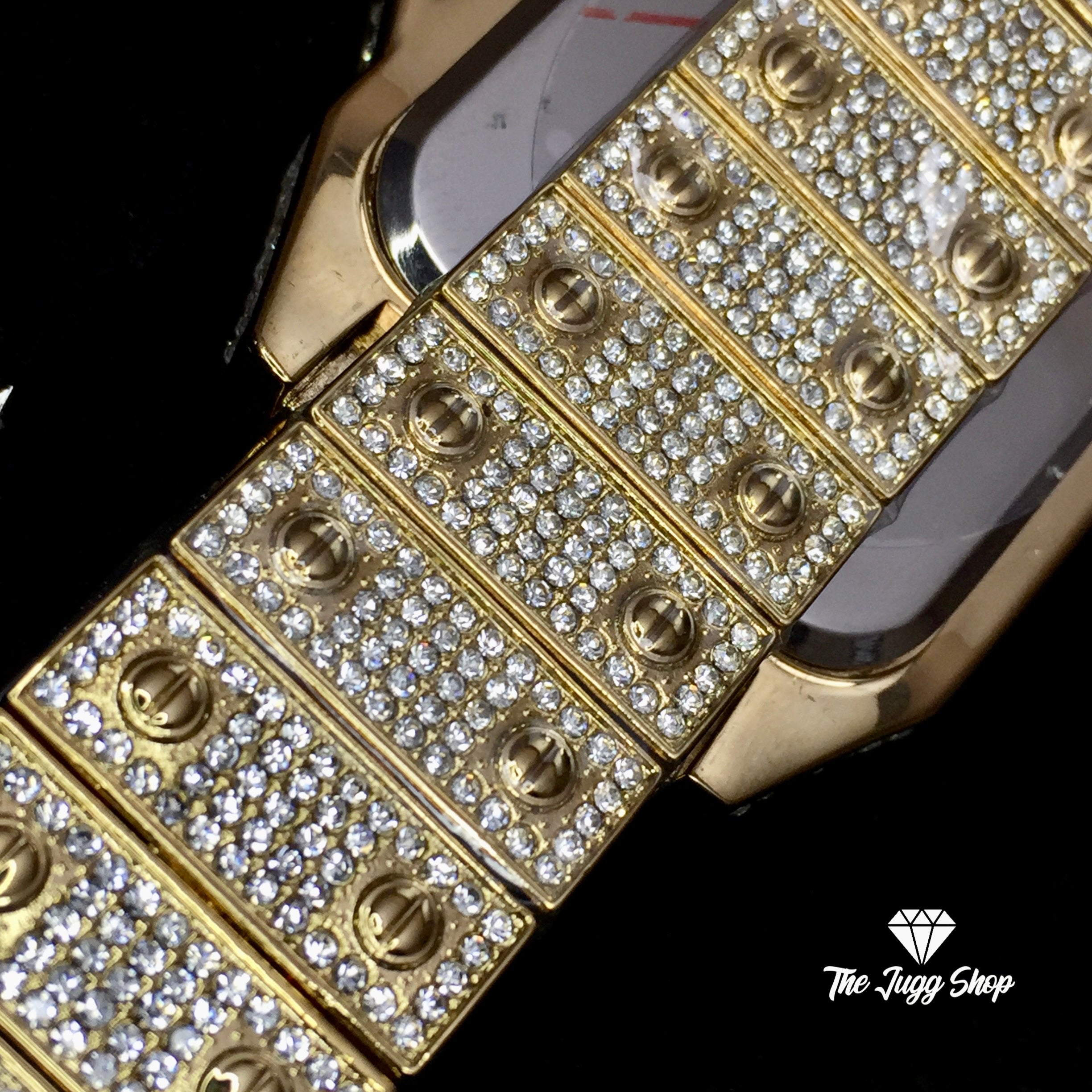 Iced Out Bust Down 18k Gold Diamond Cartier Men’s Watch
