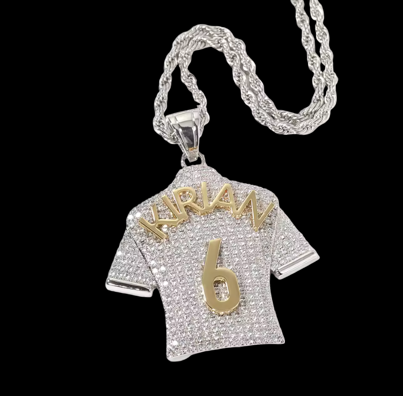 Custom Iced Out 10K Diamond Jersey Pendant