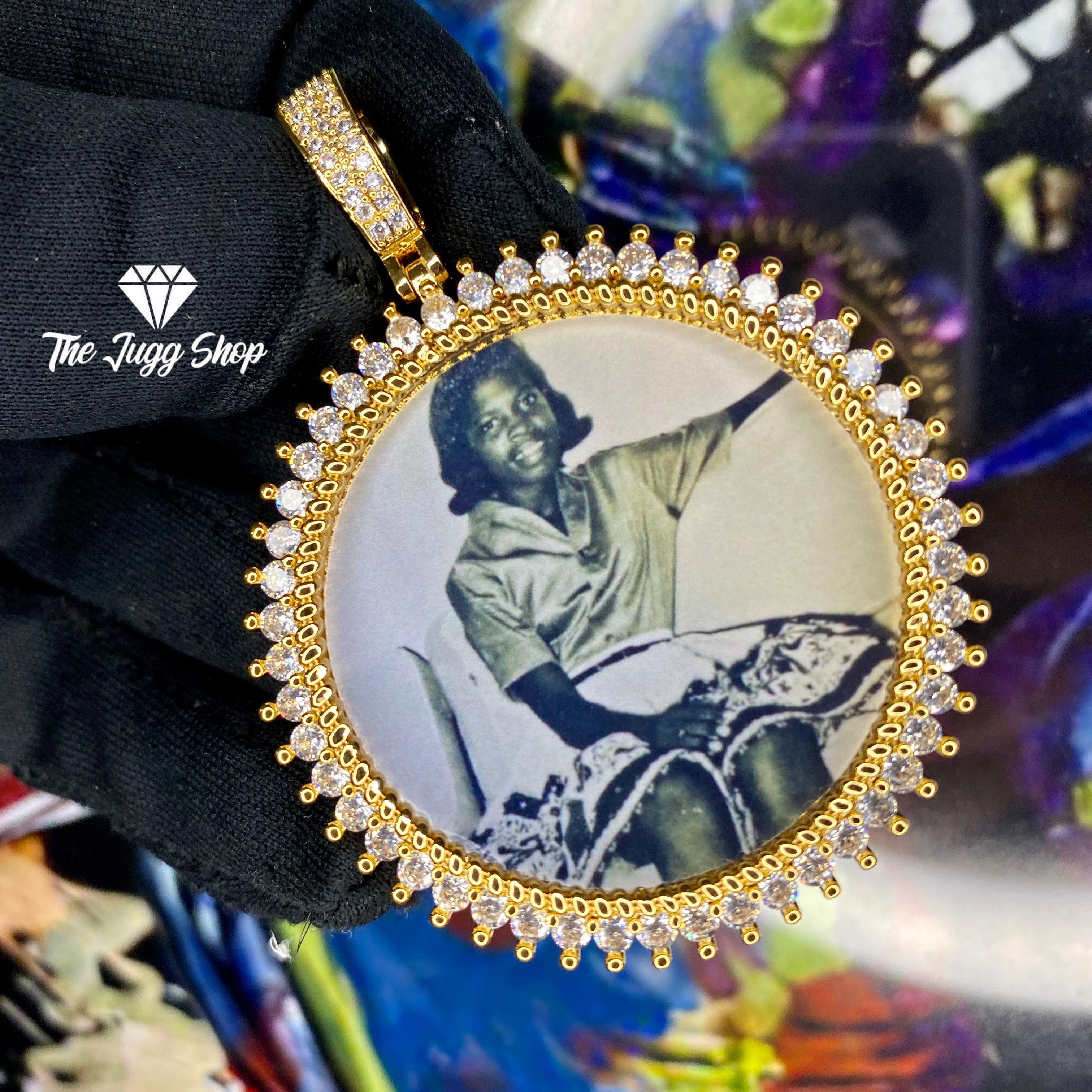 Custom Diamond Medallion Photo Charm