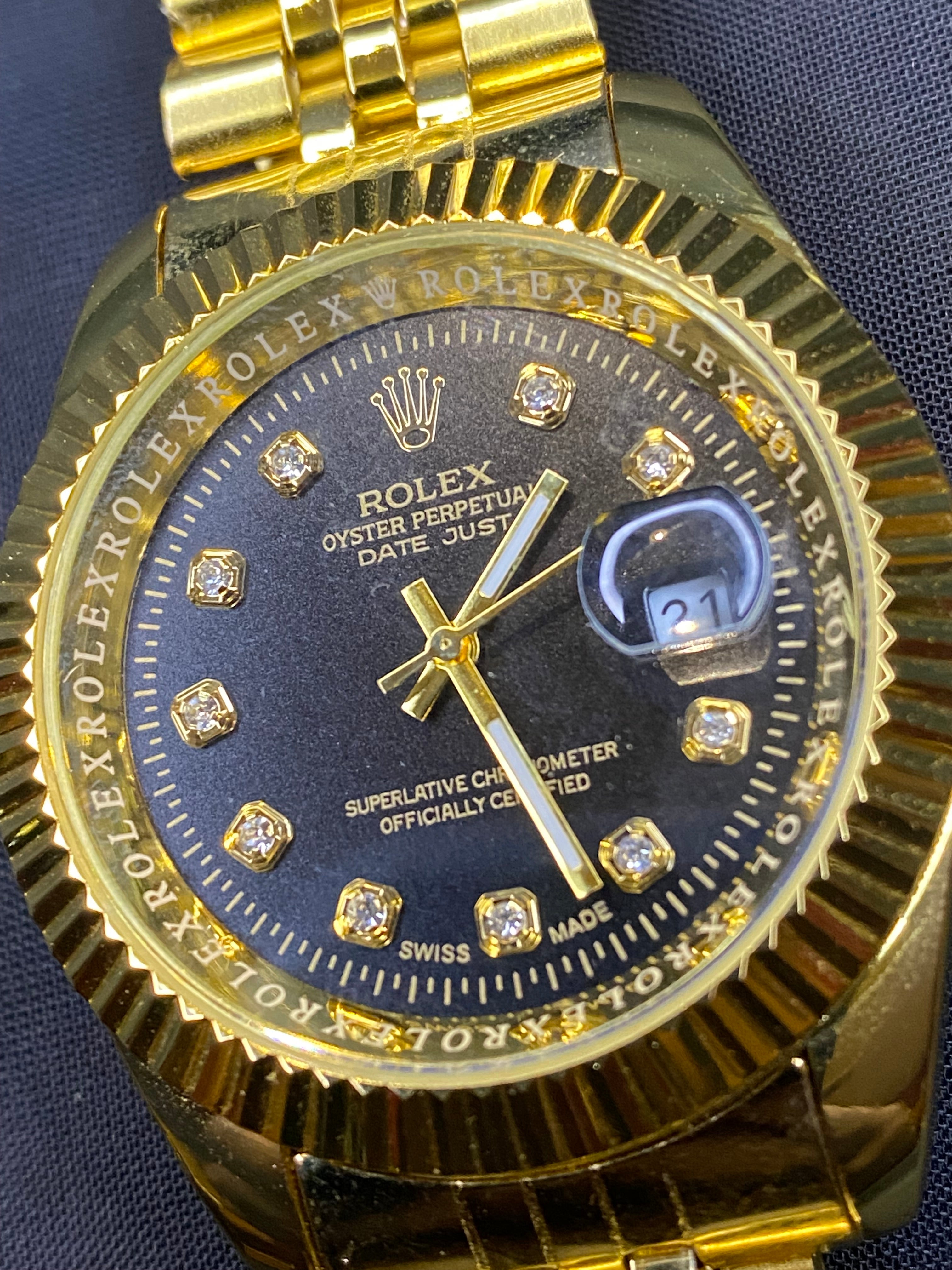 Gold Luxury Plain Jubilee Day-Date RLX Watch