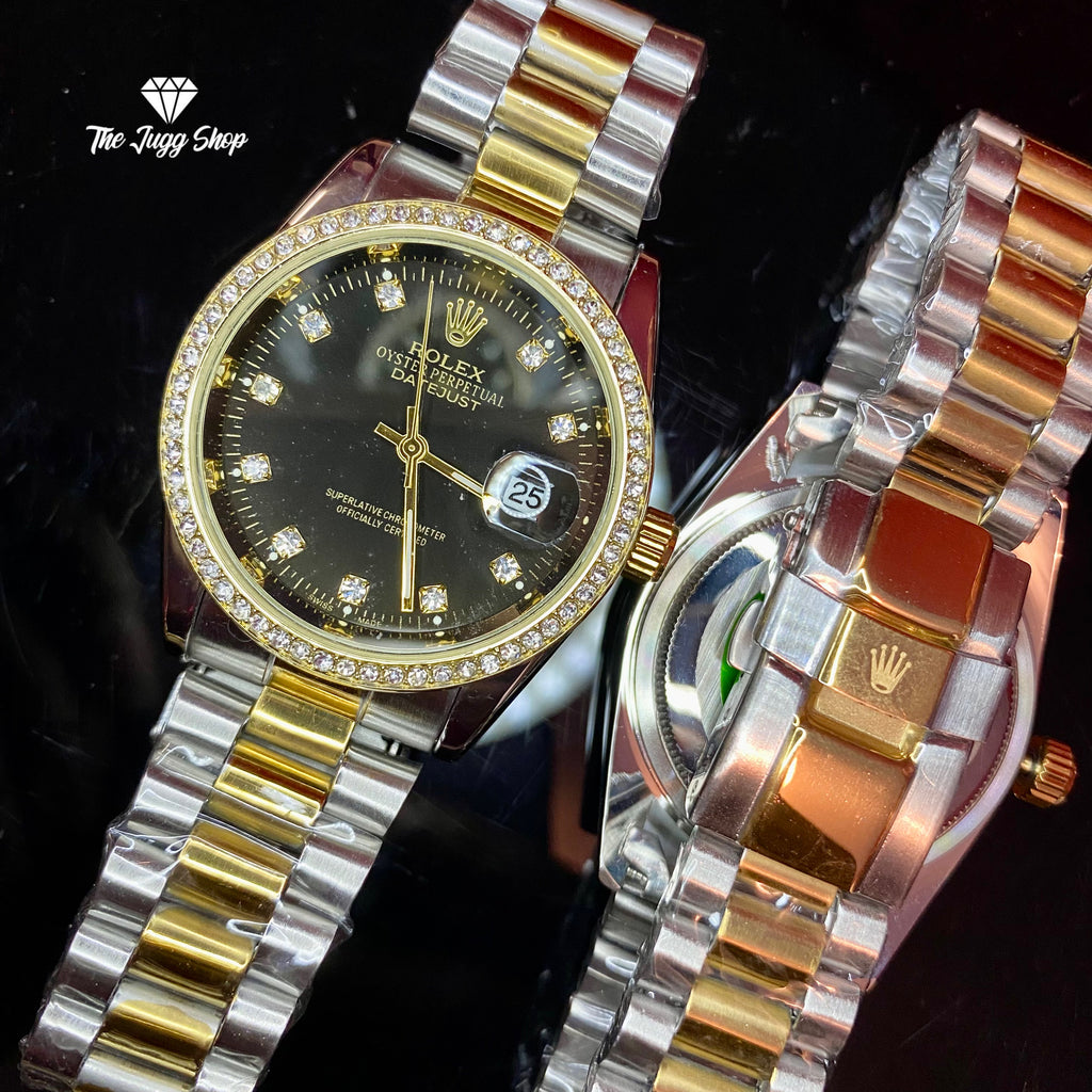 Luxury Two Tone Diamond RLX Day-Date Presidential Watch