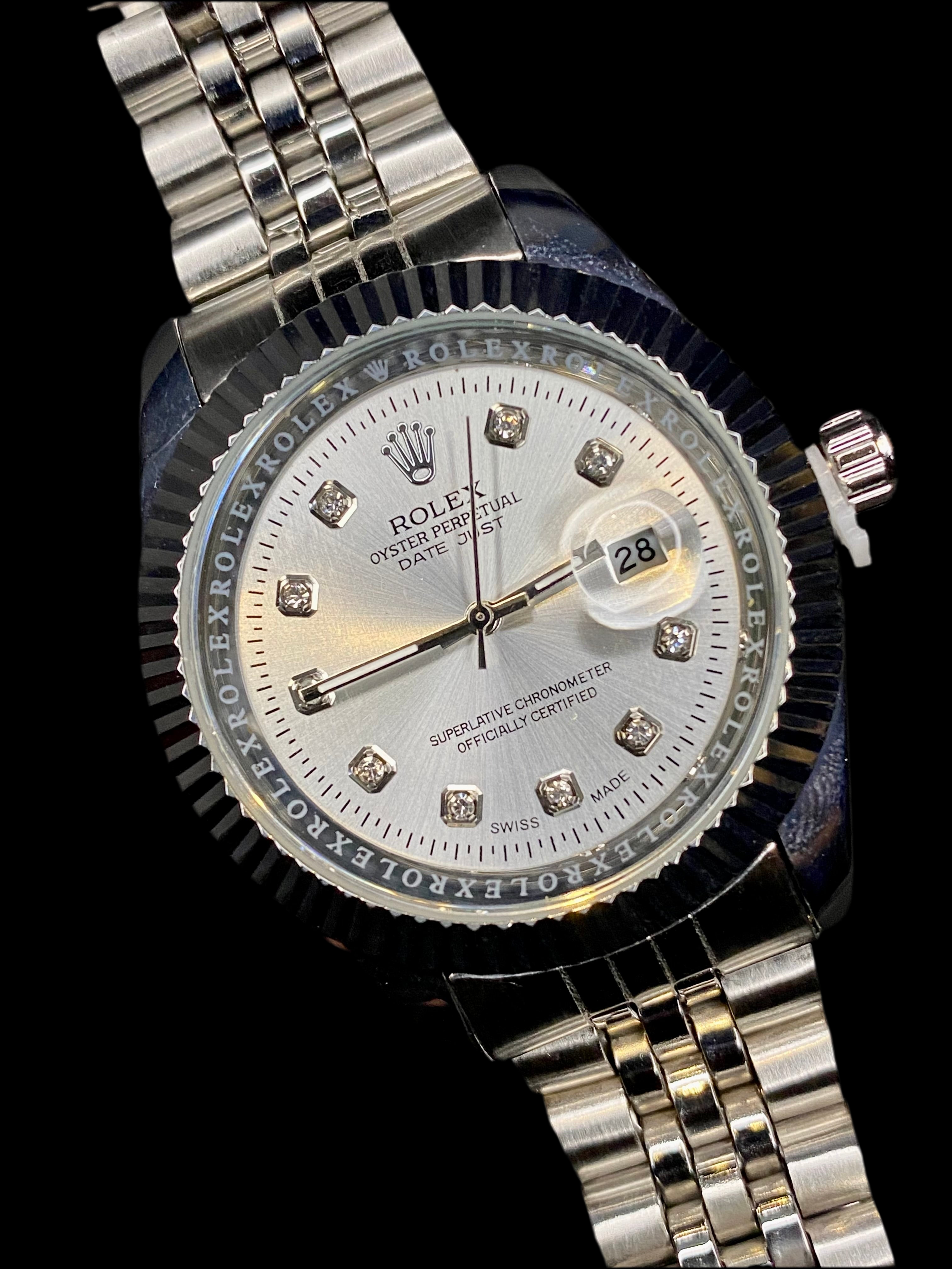 Silver/Silver Luxury Day-Date Jubilee RLX Watch