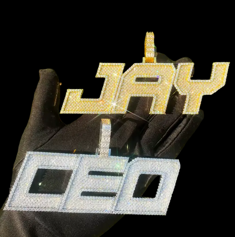 NEW Iced Out Custom Diamond Name Pendant