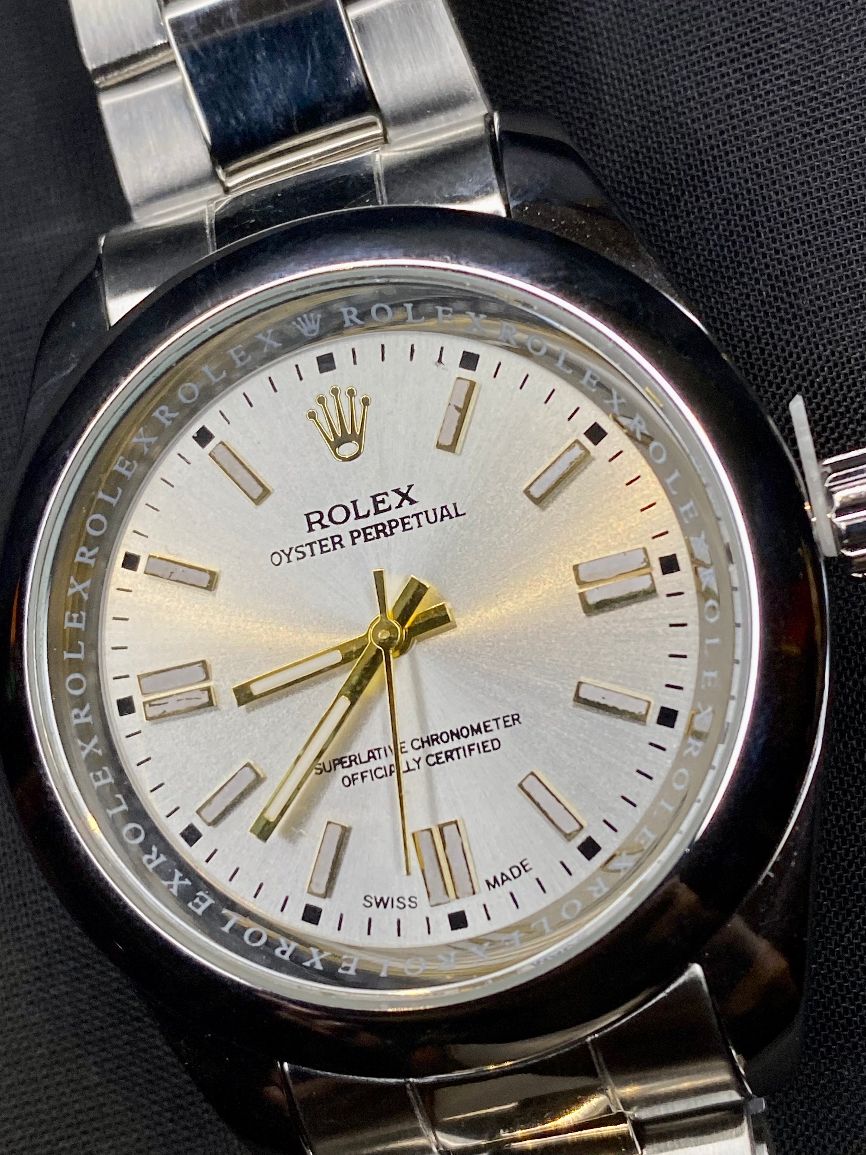 Silver Luxury Oyster Perpetual RLX Watch