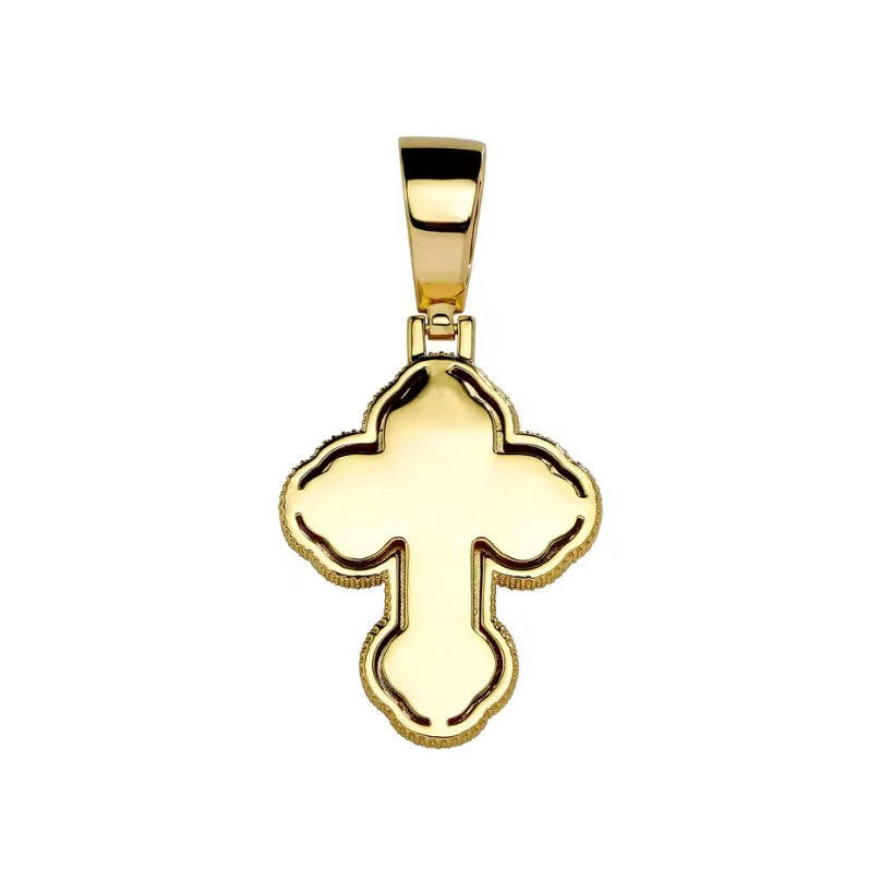 Iced Out Diamond Baguette Cross Pendant