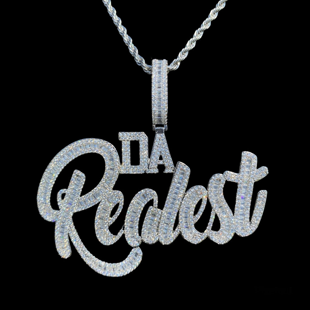 Iced Out “Da Realist” Baguette Pendant
