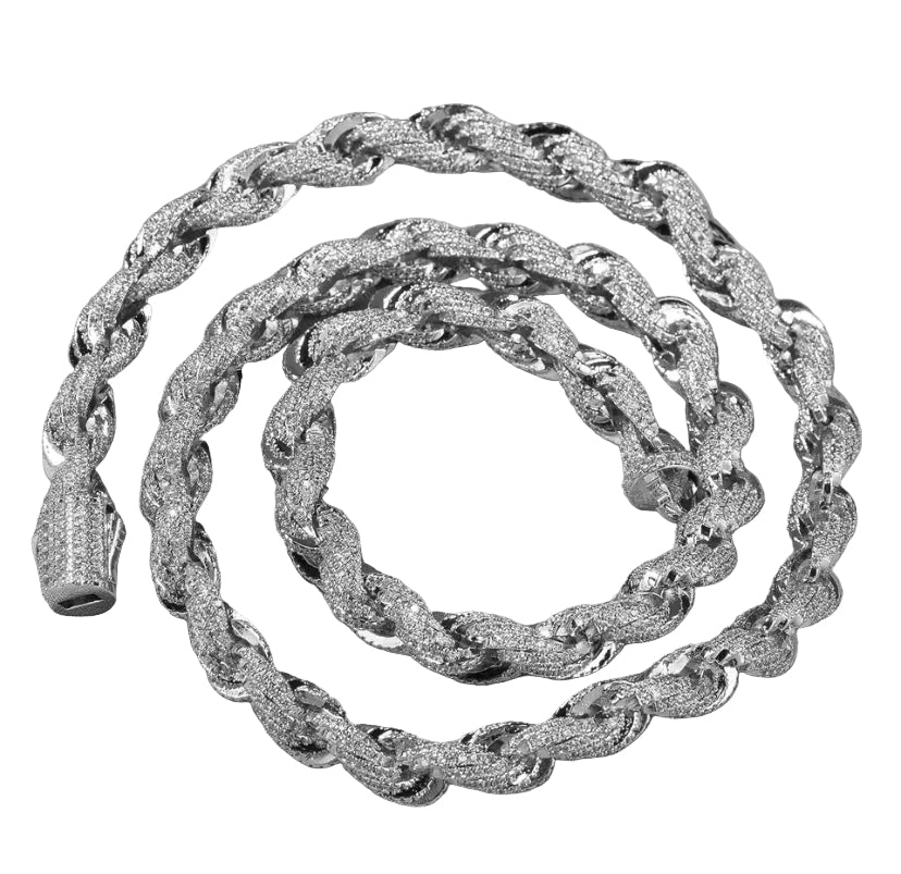 10mm Iced Out Diamond Rope Chain