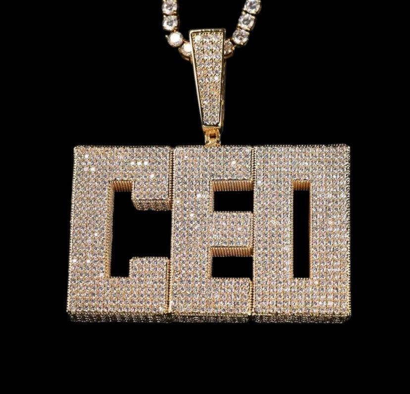 Iced Out Custom Bold Font Name Pendant
