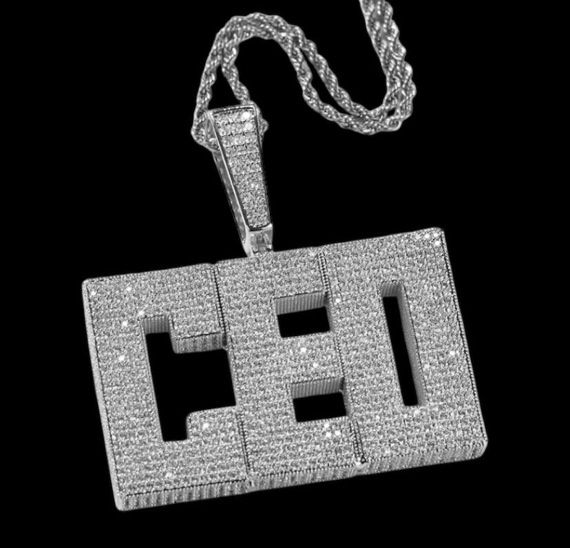 Iced Out Custom Bold Font Name Pendant
