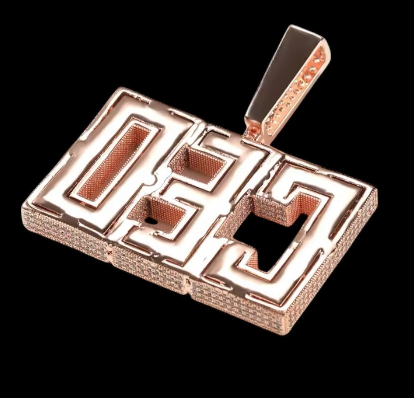 Iced Out Custom Bold Font Name Pendant