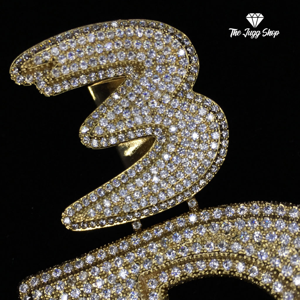 Custom Iced Out Initial Pendant + Custom Bail