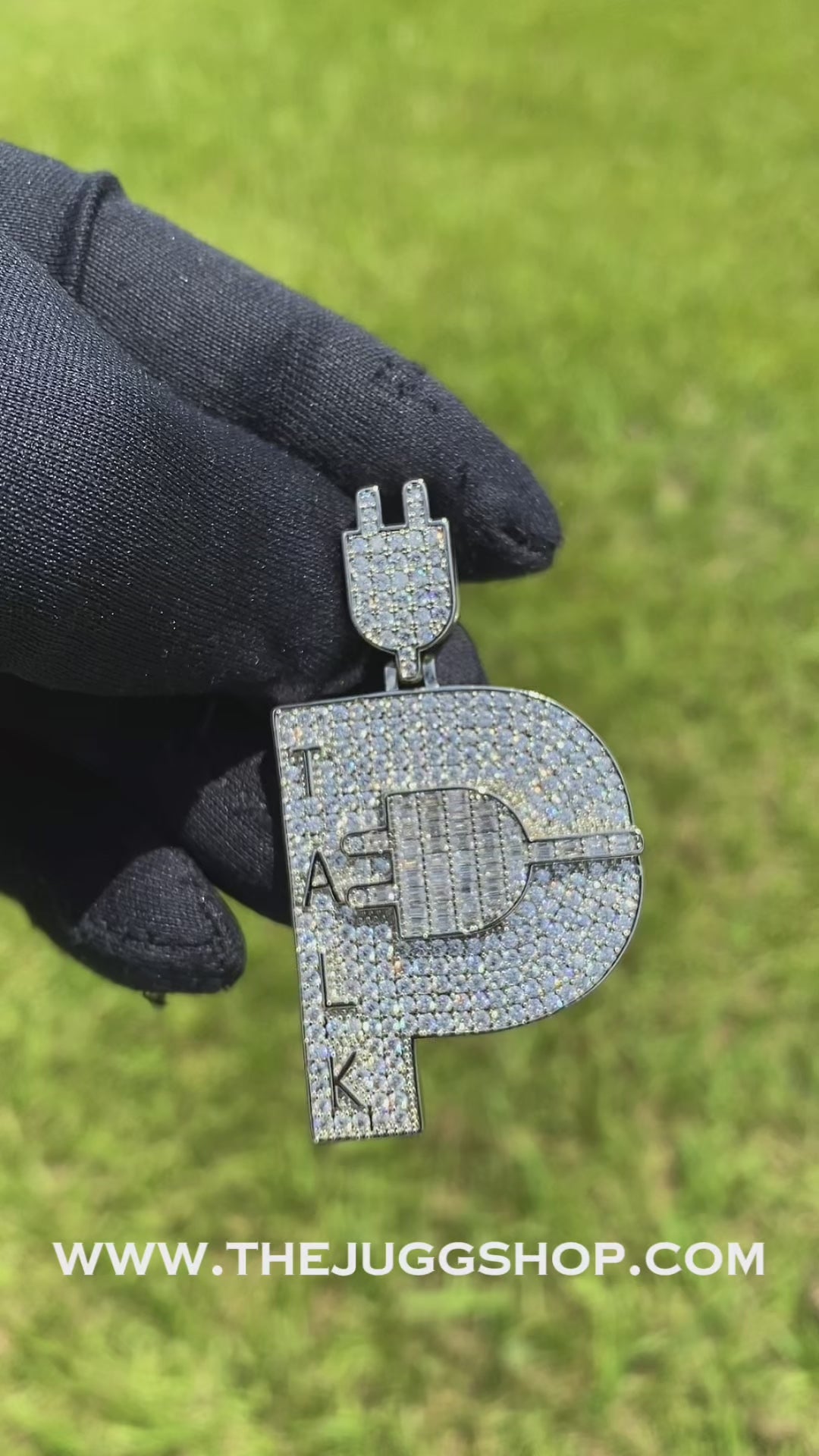 Iced Out Plug Talk Diamond Pendant
