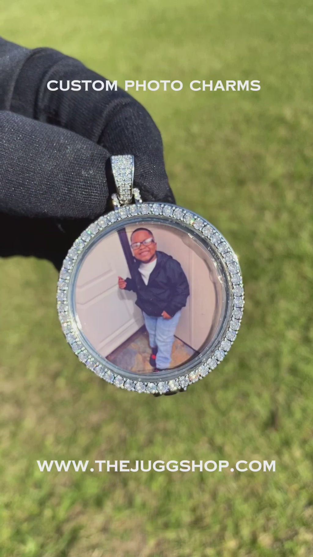 Custom Diamond Medium Photo Charm