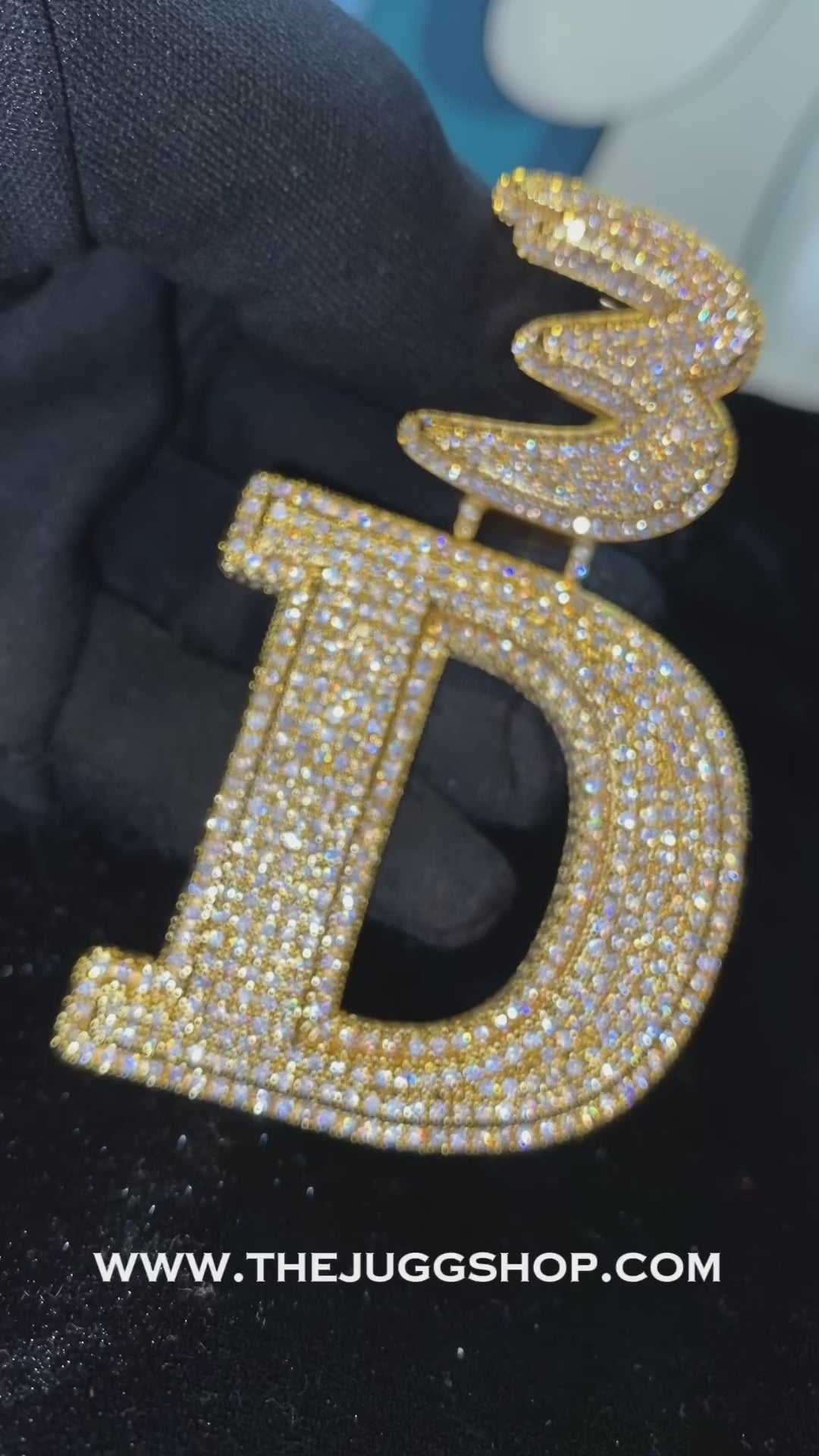 Custom Iced Out Initial Pendant + Custom Bail