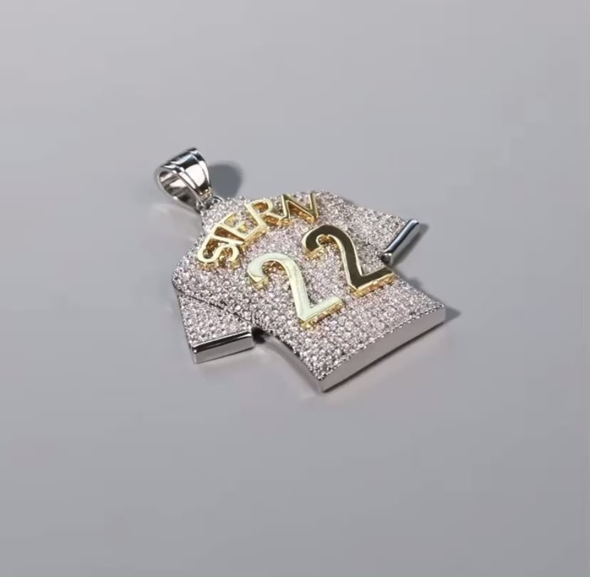 Custom Iced Out 10K Diamond Jersey Pendant