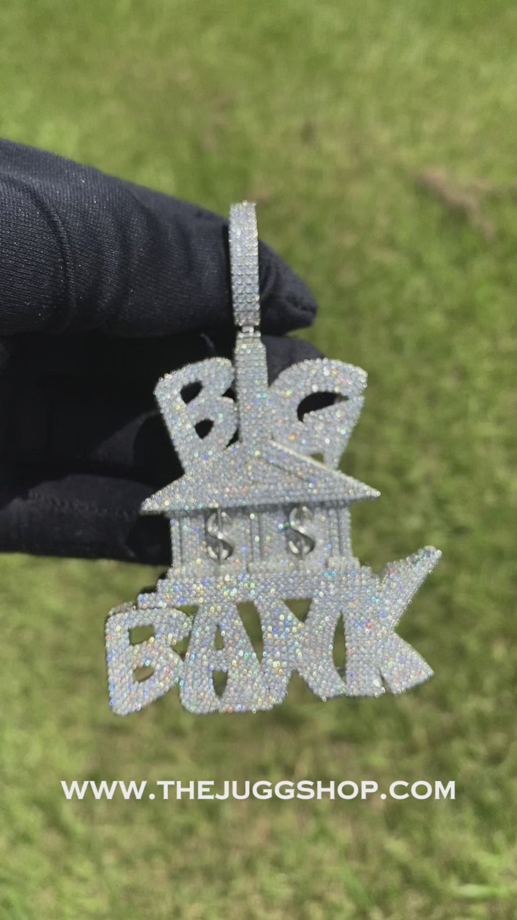 Iced Out BIG BANK Diamond Pendant