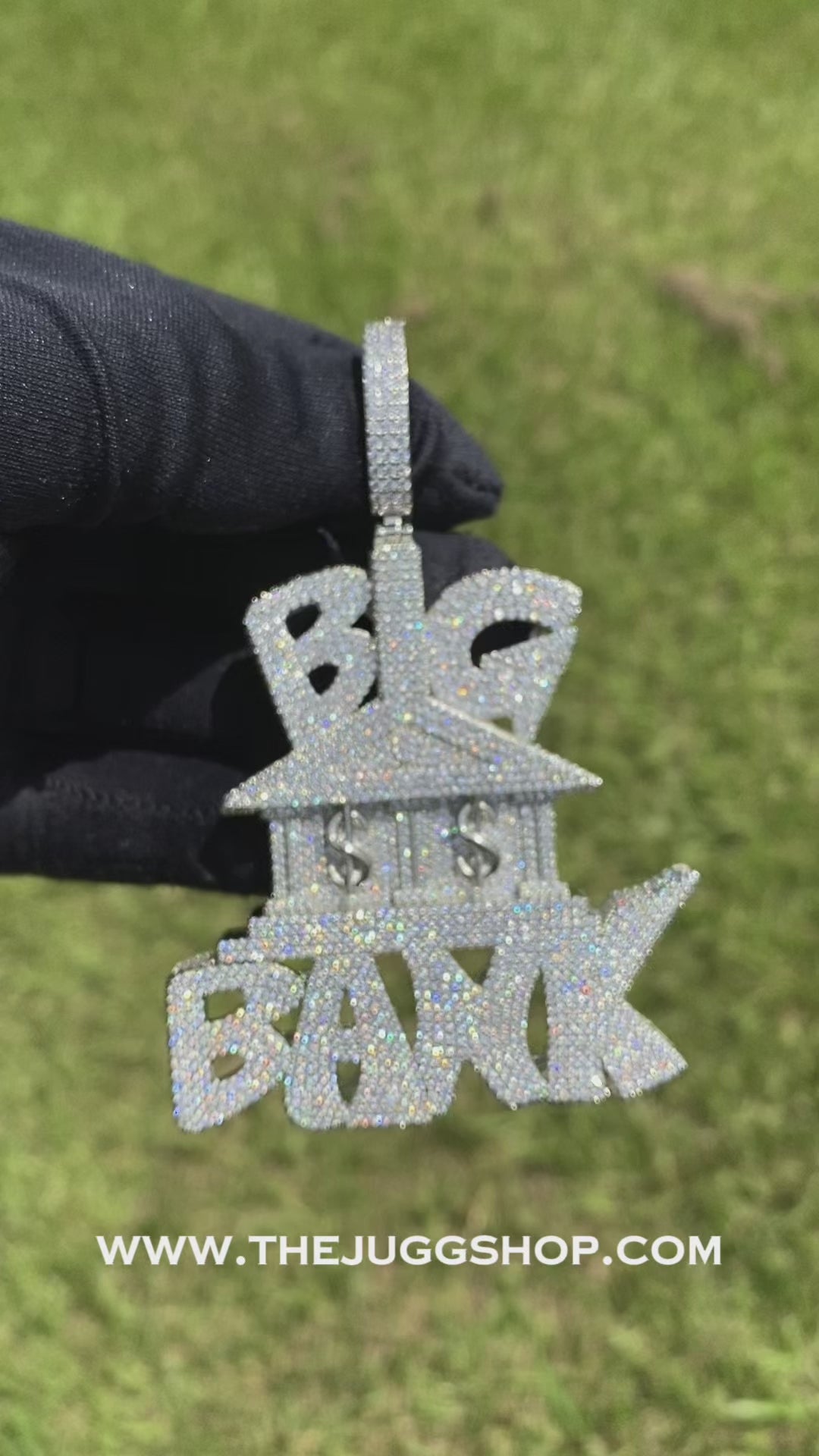 Iced Out BIG BANK Diamond Pendant