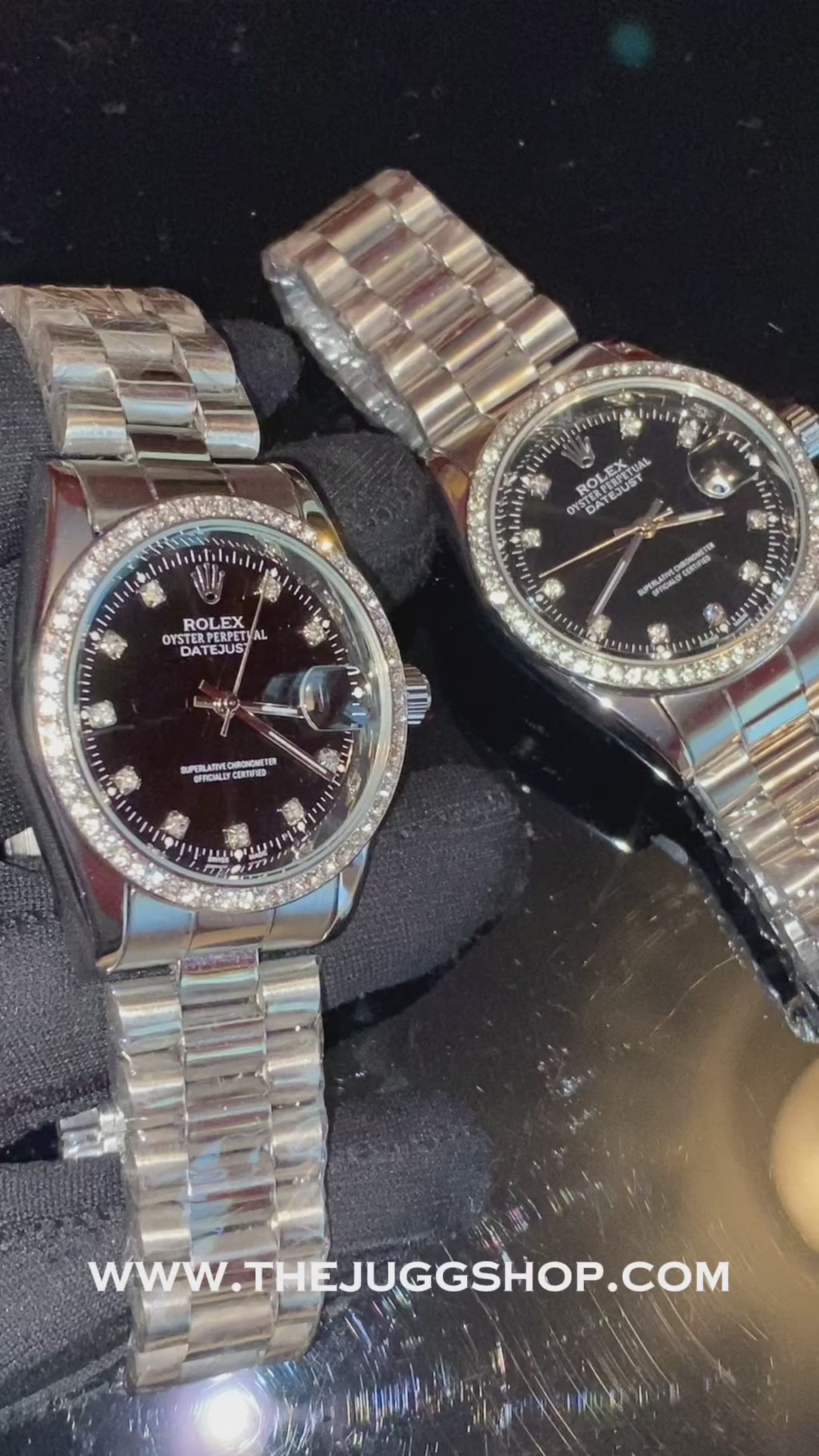 Luxury Silver Diamond RLX Day-Date Presidential Watch