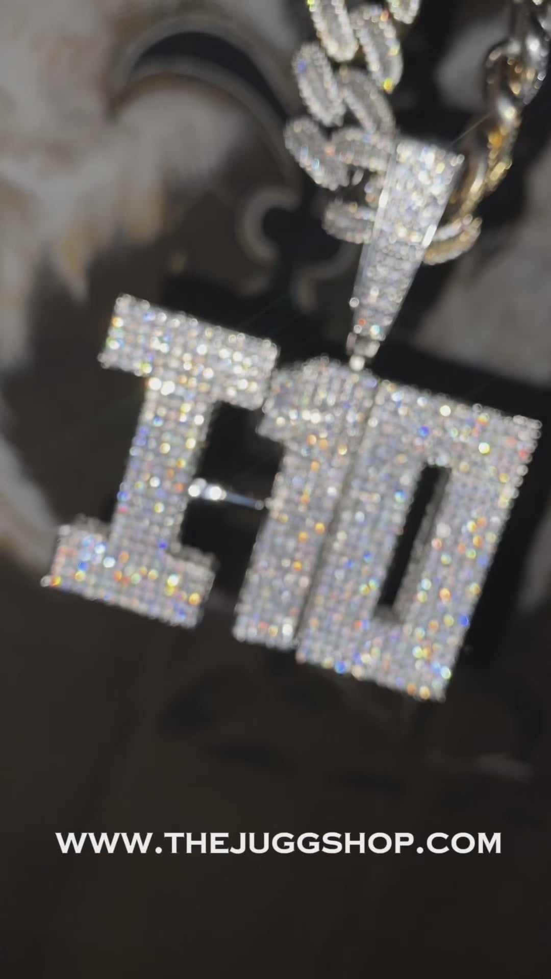 Iced Out Custom Bold Font Name Pendant
