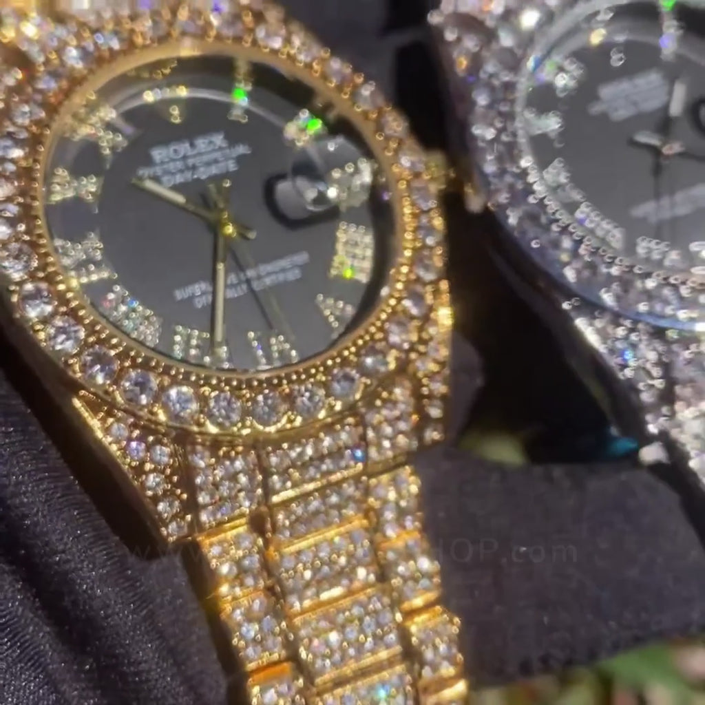 18k Iced Out Gold Presidential Luxury Mens RLX Watch