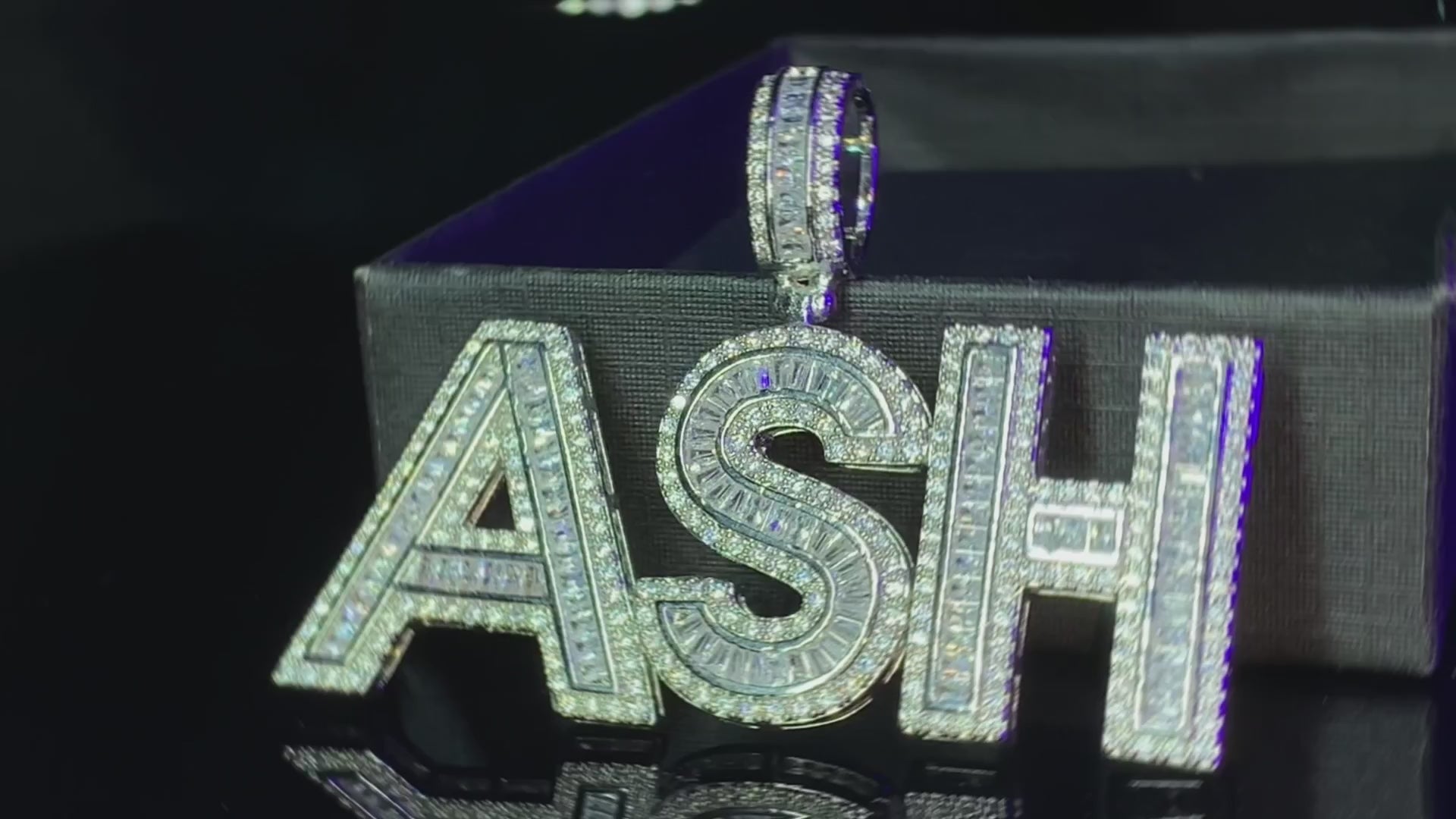 Custom Iced Out Baguette Letter Name Pendant