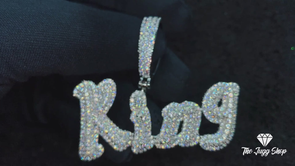 Custom Iced Out Bubble Letter Name Pendant