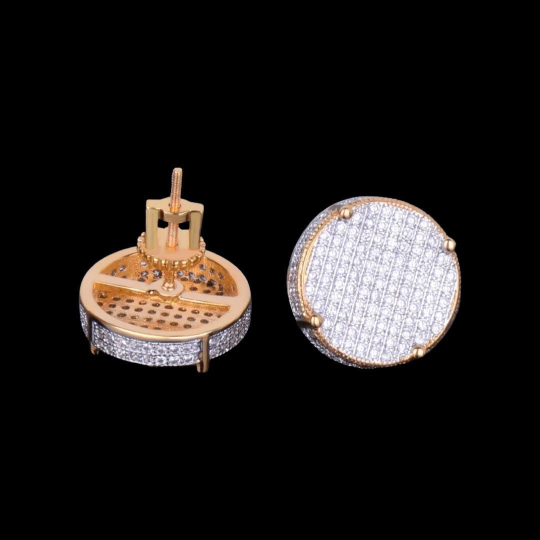 14mm Round Diamond Earrings