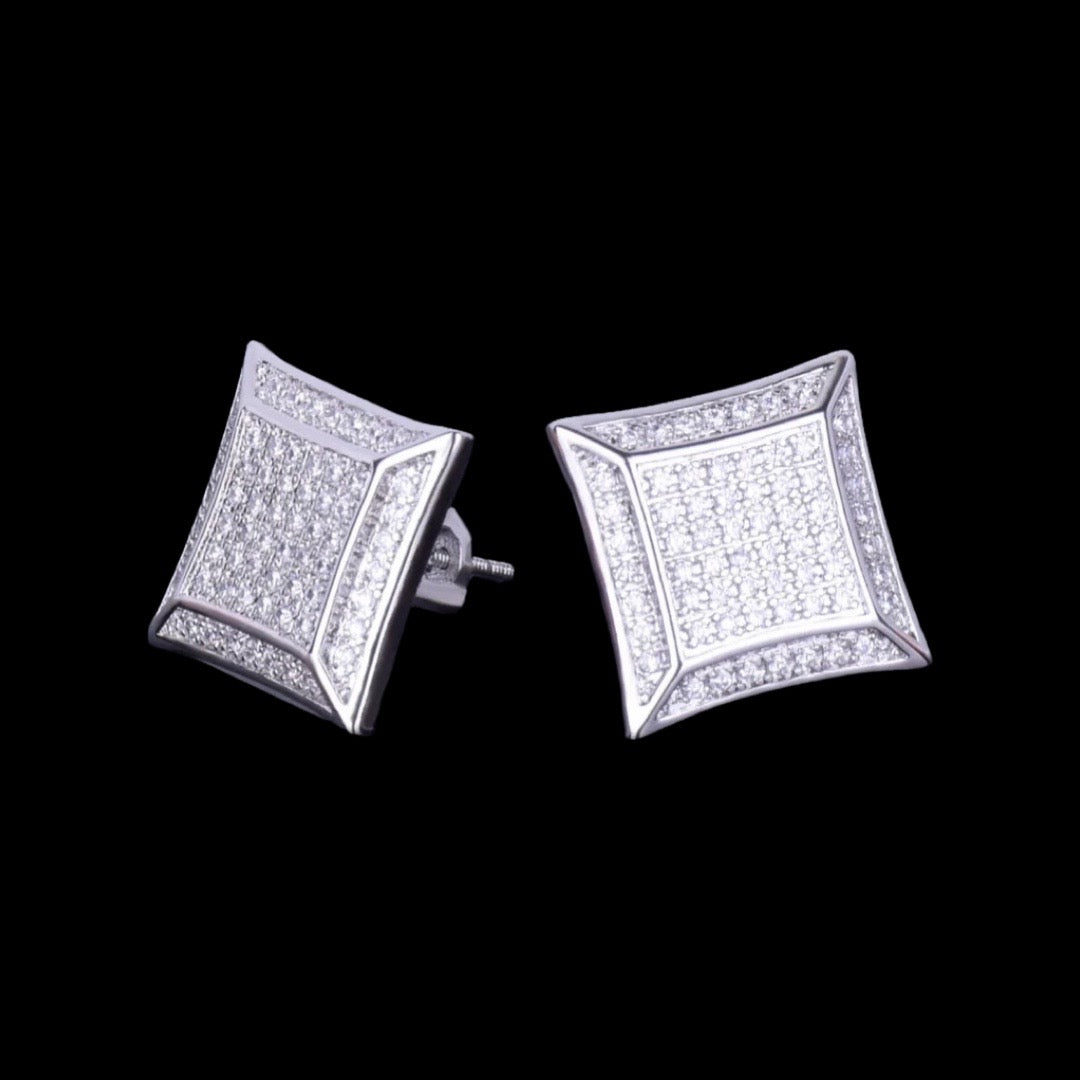 15mm Diamond Square Earrings