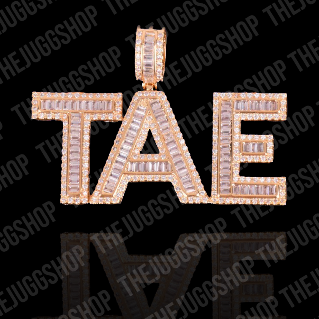 Custom Iced Out Baguette Letter Name Pendant